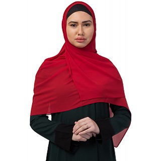 Plain chiffon hijab- Red
